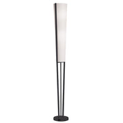 Dainolite Emotions 61in 2-Light Floor Lamp | Modern Matte Black and White Fabric Shade | Living Room & Bedroom | 7 x 7 x 61 in | Model 83323F-MB