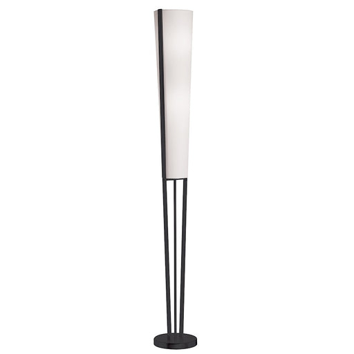 Dainolite Emotions 61in 2-Light Floor Lamp | Modern Matte Black and White Fabric Shade | Living Room & Bedroom | 7 x 7 x 61 in | Model 83323F-MB