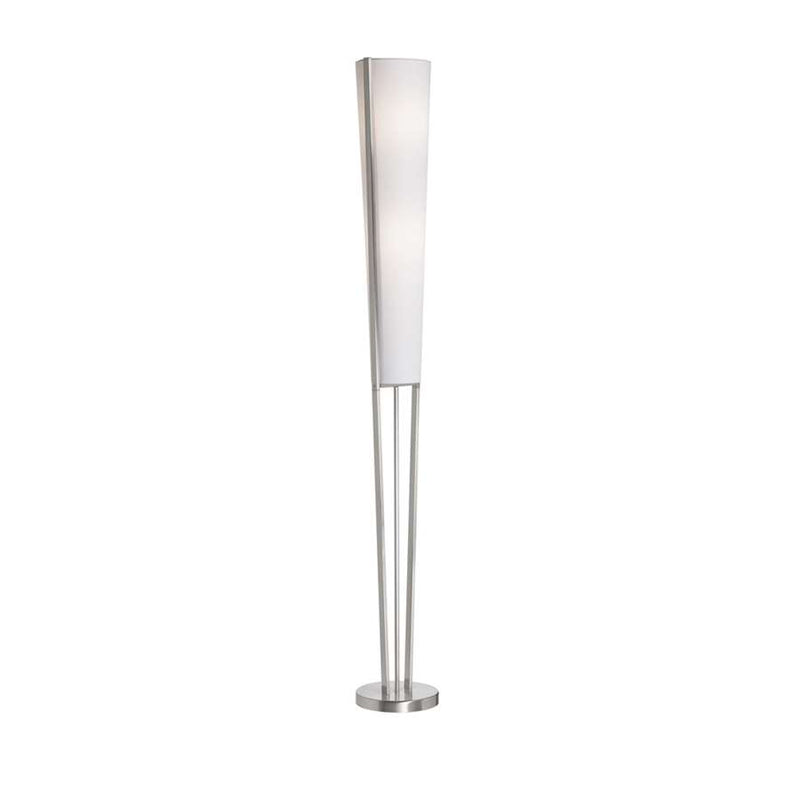 Dainolite Emotions 61in 2-Light Floor Lamp | Modern Satin Chrome and Linen Fabric Shade | Living Room & Bedroom Reading Light | Model 83323F-SC