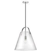 Dainolite Polly 18in 1-Light Pendant | Contemporary Polished Chrome and Clear Glass | Kitchen, Dinette & Bar | 17 x 17 x 18 in | Model 871-171P-PC