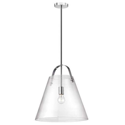 Dainolite Polly 18in 1-Light Pendant | Contemporary Polished Chrome and Clear Glass | Kitchen, Dinette & Bar | 17 x 17 x 18 in | Model 871-171P-PC
