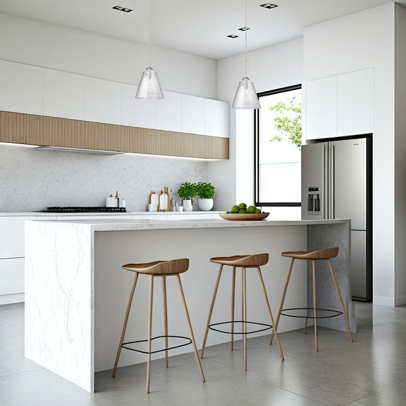 Dainolite Polly 18in 1-Light Pendant | Contemporary Polished Chrome and Clear Glass | Kitchen, Dinette & Bar | 17 x 17 x 18 in | Model 871-171P-PC