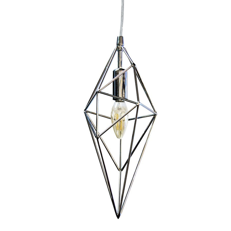 Dainolite 918 5in 1-Light Pendant | Modern Polished Chrome Metal and Clear Cord | Kitchen Island & Dining Room | 5 x 5 x 14 in | Model 918-1P-PC