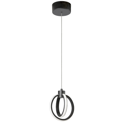 Dainolite Parson 6in 1-Light LED Pendant | Contemporary Matte Black and White Silicone | Kitchen Island & Dining Room | Model 9228-614LEDP-MB