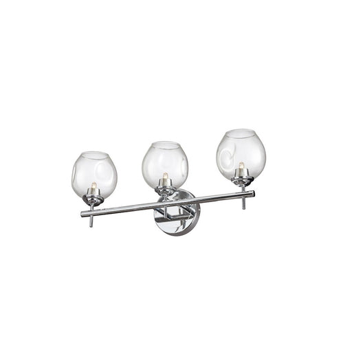 Dainolite Abii 18in 3-Light Vanity Light | Transitional Polished Chrome and Clear Glass | Bathroom Vanity | 18 x 4 x 9 in | Model ABI-203W-PC