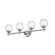Dainolite Abii 26in 4-Light Vanity | Transitional Polished Chrome and Clear Glass | Bathroom Vanity Light | 26.1 x 4.5 x 9 in | Model ABI-284W-PC
