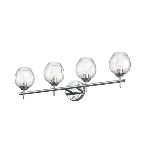 Dainolite Abii 26in 4-Light Vanity | Transitional Polished Chrome and Clear Glass | Bathroom Vanity Light | 26.1 x 4.5 x 9 in | Model ABI-284W-PC
