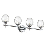 Dainolite Abii 26in 4-Light Vanity | Transitional Polished Chrome and Clear Glass | Bathroom Vanity Light | 26.1 x 4.5 x 9 in | Model ABI-284W-PC