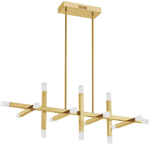 Dainolite Acasia 40in 16-Light Chandelier | Contemporary Aged Brass Metal and Frosted Acrylic | Foyer & Dining Room | 14 x 40 x | Model ACS-4064HC-AGB-FR