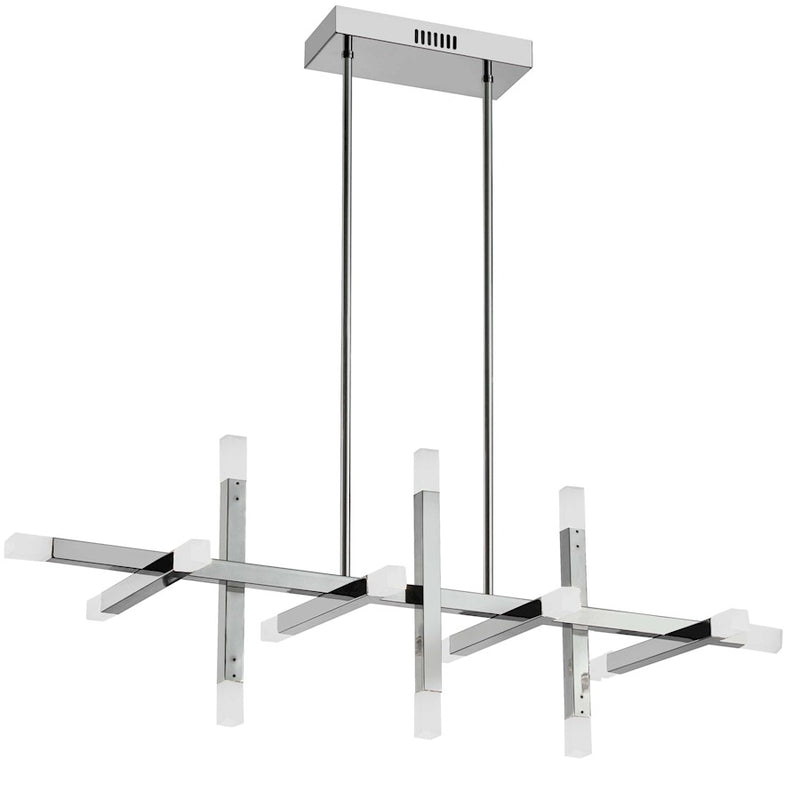Dainolite Acasia 40in 16-Light Chandelier | Contemporary Polished Chrome and Frosted Acrylic | Foyer & Dining Room | Model ACS-4064HC-PC-FR