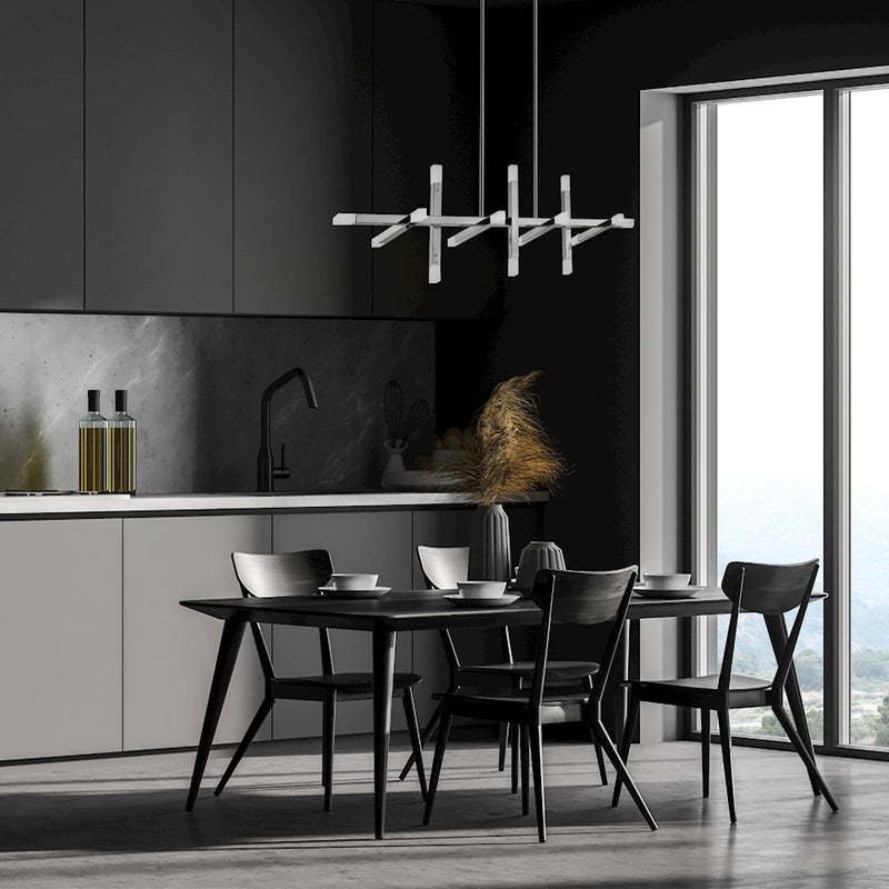 Dainolite Acasia 40in 16-Light Chandelier | Contemporary Polished Chrome and Frosted Acrylic | Foyer & Dining Room | Model ACS-4064HC-PC-FR