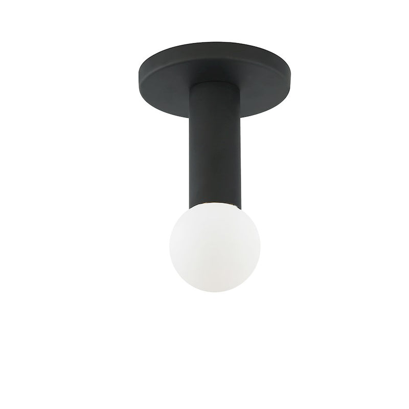 Dainolite Adams 5in 1-Light Flush Mount | Transitional Matte Black | Hallway & Closet | 4.75 x 4.75 x 4.25 in | Model ADS-41FH-MB