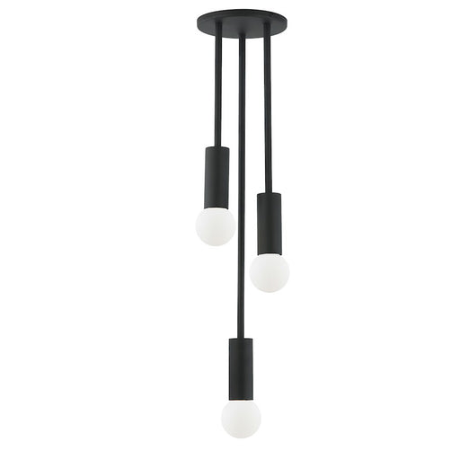 Dainolite Adams 6in 3-Light Pendant | Transitional Matte Black Metal | Kitchen Island & Dining Room | 4.5-43.75 in Drop | Model ADS-63P-MB