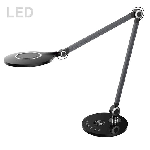 Dainolite Alina 22in 1-Light LED Table Lamp | Contemporary Black and Brushed Aluminum | Desk & Bedside | 8 x 22 x 19.5 in | Model ALA-1910LEDT-BK