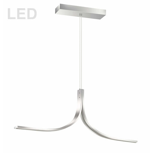 Dainolite Alison 40in 2-Light LED Horizontal Pendant | Modern Polished Chrome Metal | Kitchen Island & Dining Room | 2 x 40 x 13 in | Model ALN-402HP-PC