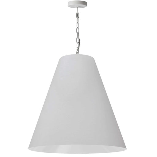 Dainolite Anaya 26in 1-Light Pendant | Transitional White Fabric Tapered Drum Shade Matte White Metal | Kitchen Island & Dining Room | Model ANA-L-MW-790