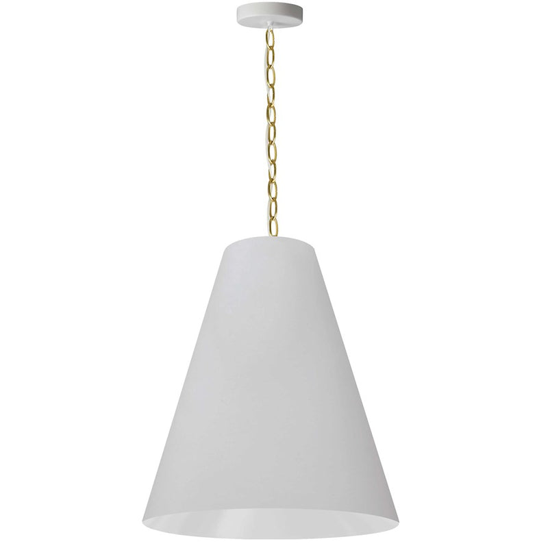 Dainolite Anaya 20in 1-Light Pendant | Transitional White Fabric and Aged Brass Metal | Kitchen Island & Dining Room | 20 x 20 x 18 | Model ANA-M-AGB-790