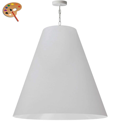 Dainolite Anaya 32in 1-Light Pendant | Transitional White Fabric and Matte White Metal | Kitchen Island & Dining Room | 32 x 32 x 30 | Model ANA-XL-MW-790