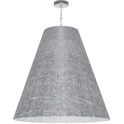 Dainolite Anaya 32in 1-Light Pendant | Transitional Grey Fabric and Polished Chrome Metal | Kitchen Island & Dining Room | 32 x 32 | Model ANA-XL-PC-2423