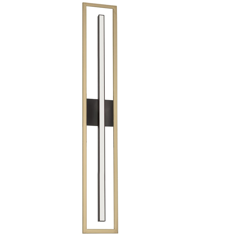 Dainolite Arandel 28in 1-Light Vanity Light | Modern Aged Brass/Matte Black and White Acrylic | Bathroom & Powder Room | Model ARL-2818LEDW-AGB-MB
