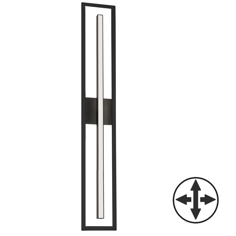 Dainolite Arandel 28in 1-Light LED Vanity Light | Modern Matte Black and White Acrylic | Bathroom & Powder Room | Model ARL-2818LEDW-MB