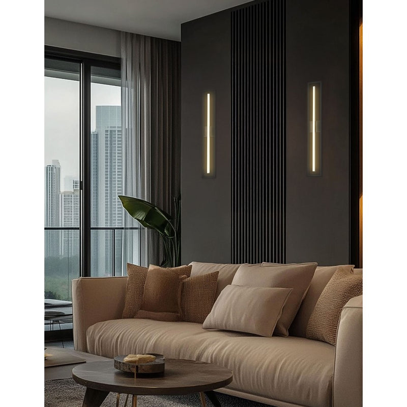 Dainolite Arandel 28in 1-Light LED Vanity Light | Modern Matte Black and White Acrylic | Bathroom & Powder Room | Model ARL-2818LEDW-MB