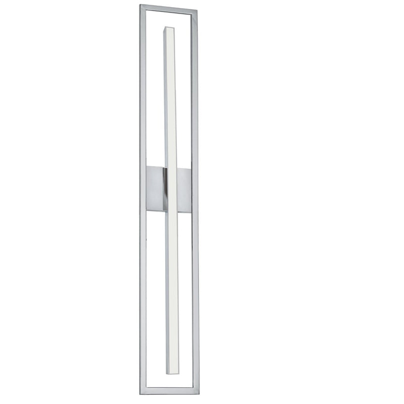 Dainolite Arandel 28in 1-Light Vanity Light | Modern Polished Chrome and White Acrylic | Bathroom & Powder Room | Model ARL-2818LEDW-PC