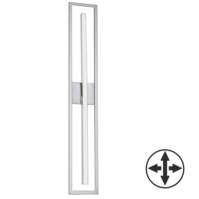 Dainolite Arandel 28in 1-Light Vanity Light | Modern Polished Chrome and White Acrylic | Bathroom & Powder Room | Model ARL-2818LEDW-PC