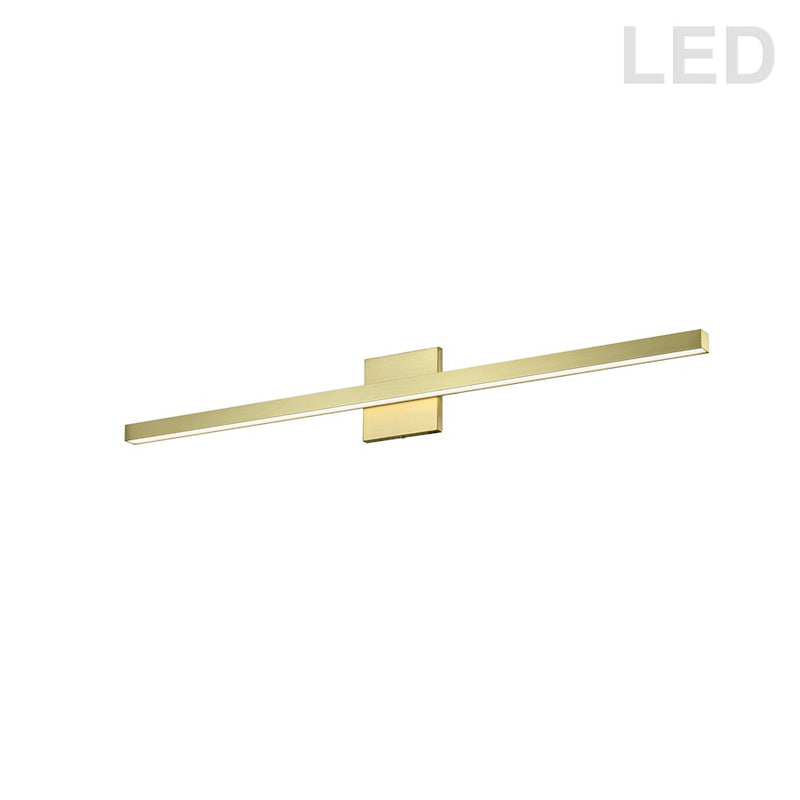 Dainolite Arandel 36in 1-Light Wall Sconce | Modern Aged Brass Metal and White Acrylic | Hallway & Bathroom | 1920 Lumens 3000K | Model ARL-3724LEDW-AGB