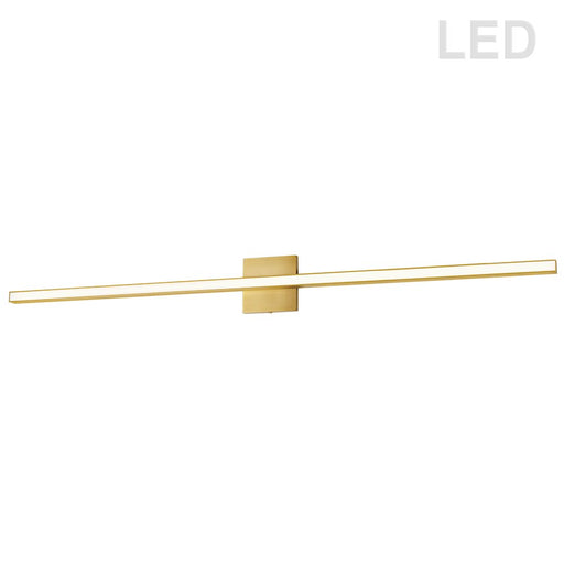 Dainolite Arandel 47in 1-Light Vanity Light | Modern Aged Brass and White Acrylic | Bathroom Vanity | 48 x 2 x 5 in | Model ARL-4836LEDW-AGB