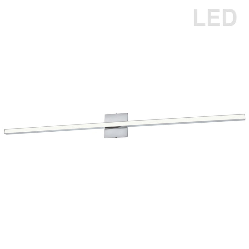 Dainolite Arandel 48in 1-Light Vanity | Modern Polished Chrome and White Acrylic | Bathroom Vanity | 48 x 2 x 5 in | Model ARL-4836LEDW-PC