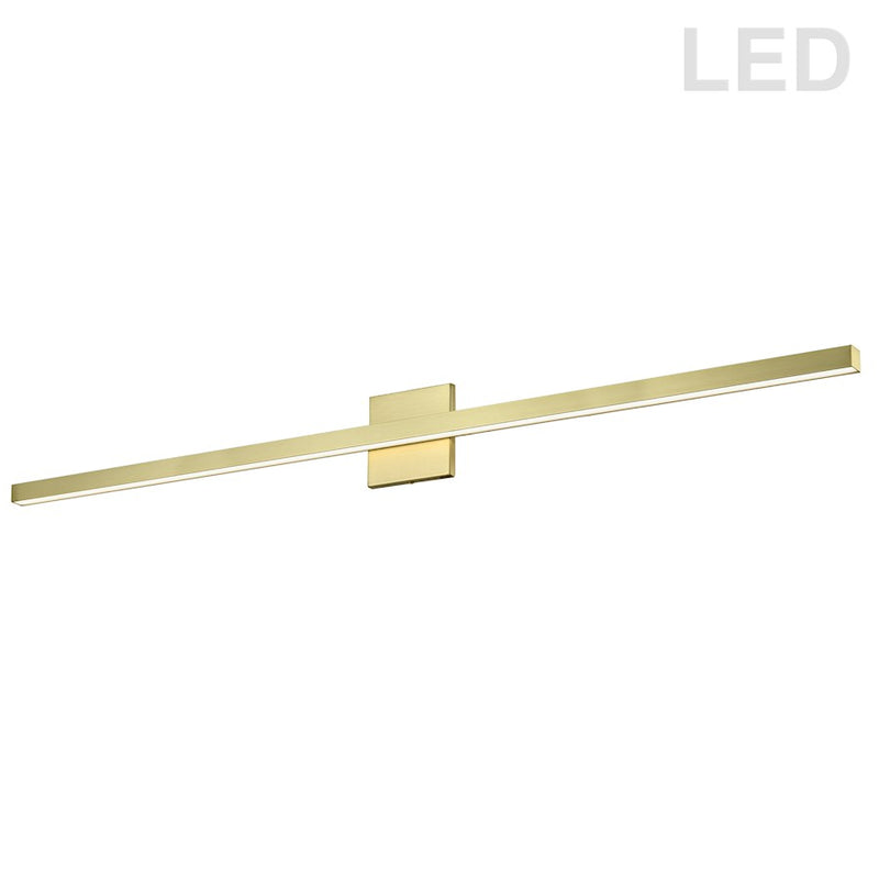Dainolite Arandel 48in 1-Light Wall Sconce | Modern Aged Brass and White Acrylic | Hallway & Bathroom Accent | 48 x 2 x 5 in | Model ARL-4936LEDW-AGB