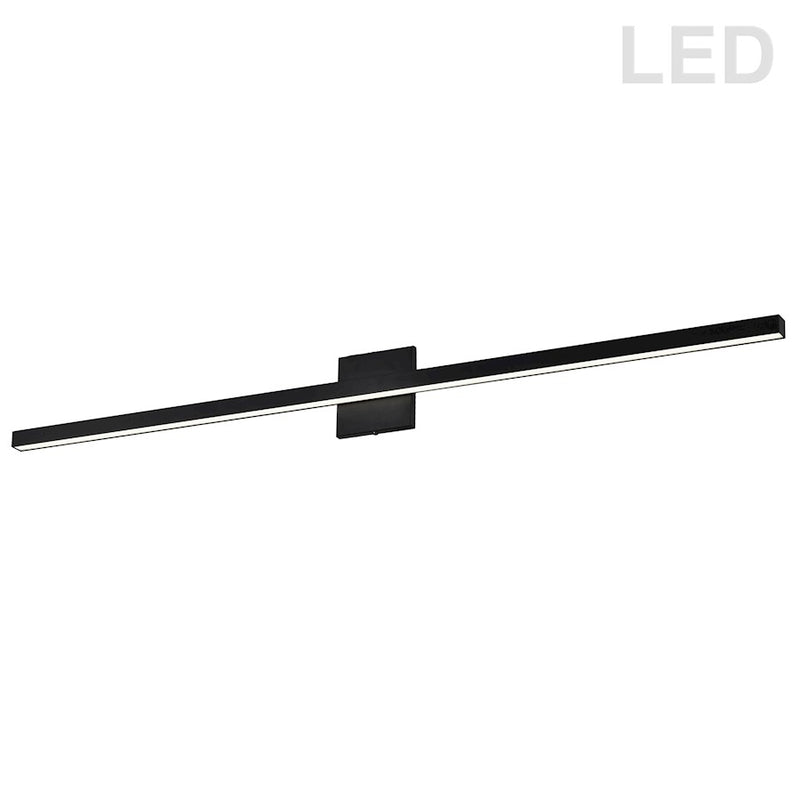 Dainolite Arandel 48in 1-Light Wall Sconce | Modern Matte Black and White Acrylic | Hallway & Bathroom Accent | 48 x 2 x 5 in | Model ARL-4936LEDW-MB