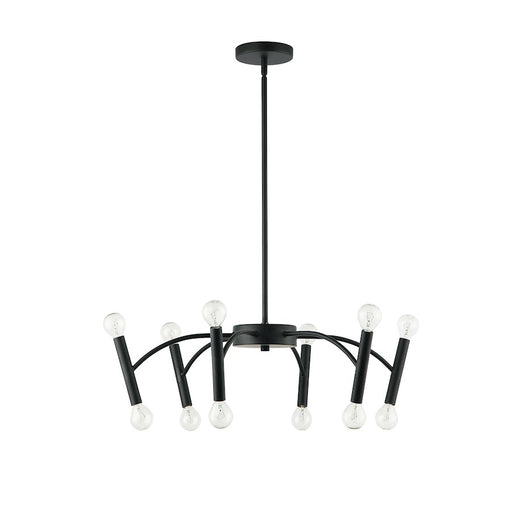 Dainolite Aragog 24in 12-Light Pendant | Modern Matte Black Metal | Kitchen Island & Dining Room | 24 x 24 x 6 in | Model ARO-2412P-MB