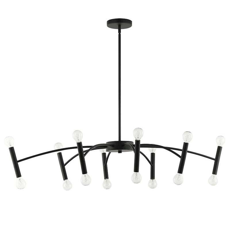 Dainolite Aragog 40in 16-Light Pendant | Modern Matte Black Metal | Kitchen Island & Dining Room | 40 x 24 x 6 in | Model ARO-4016HP-MB