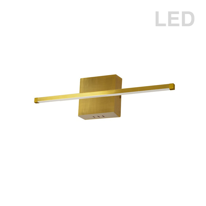 Dainolite Array 24in 1-Light Wall Sconce | Modern Aged Brass Metal | Hallway & Bathroom | 24.5 x 2.125 x 4.5 in | Model ARY-2419LEDW-AGB