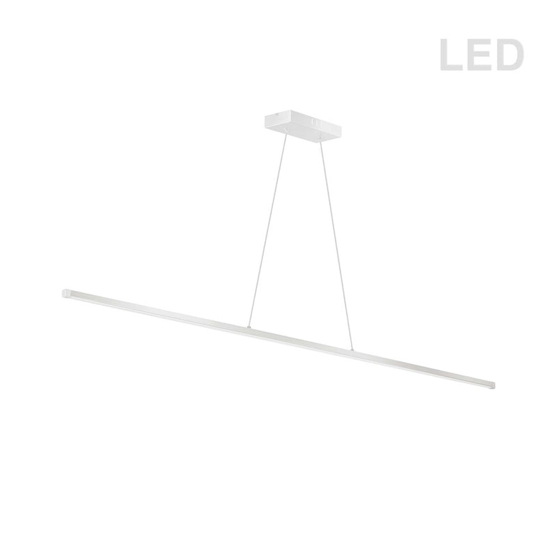 Dainolite Array 48in 1-Light LED Horizontal Pendant | Modern Matte White Metal & Acrylic | Kitchen Island & Dining Room | Model ARY-4830LEDHP-MW