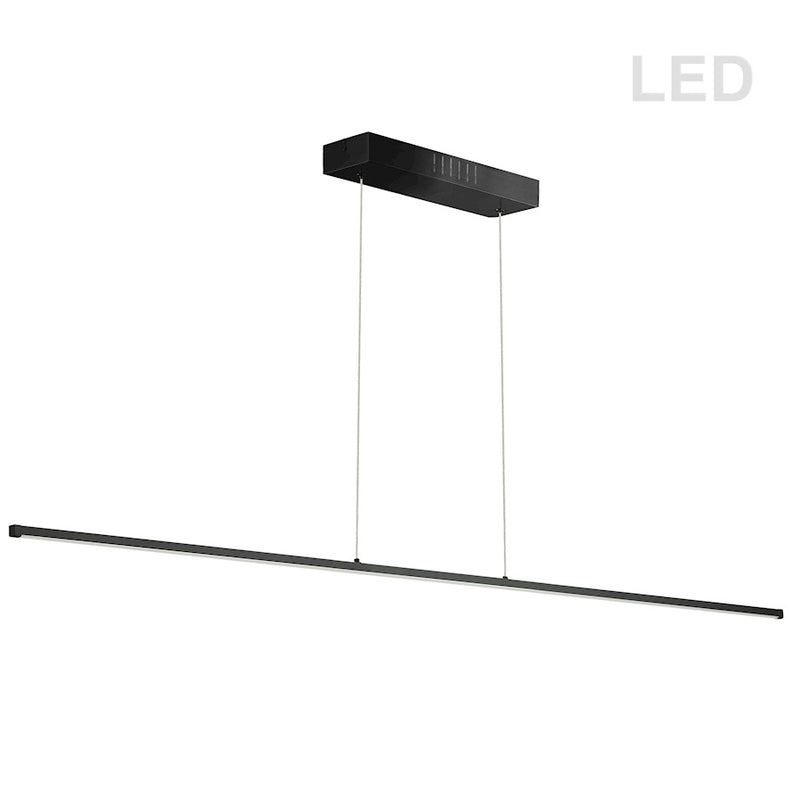 Dainolite Array 72in 1-Light LED Horizontal Pendant | Modern Matte Black Metal & White Acrylic | Kitchen Island & Dining | Model ARY-7256LEDHP-MB