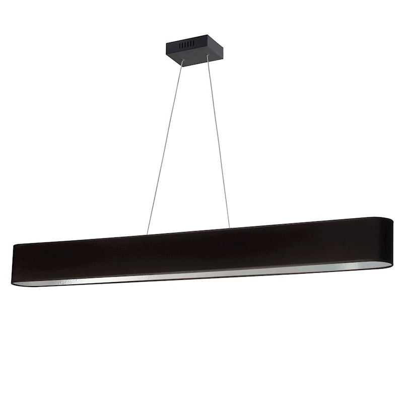 Dainolite Aubrey 51in 1-Light Oval Pendant | Modern Black Fabric and Matte Black Metal | Kitchen Island & Dining Room | Model AUB-R5030HP-MB-697