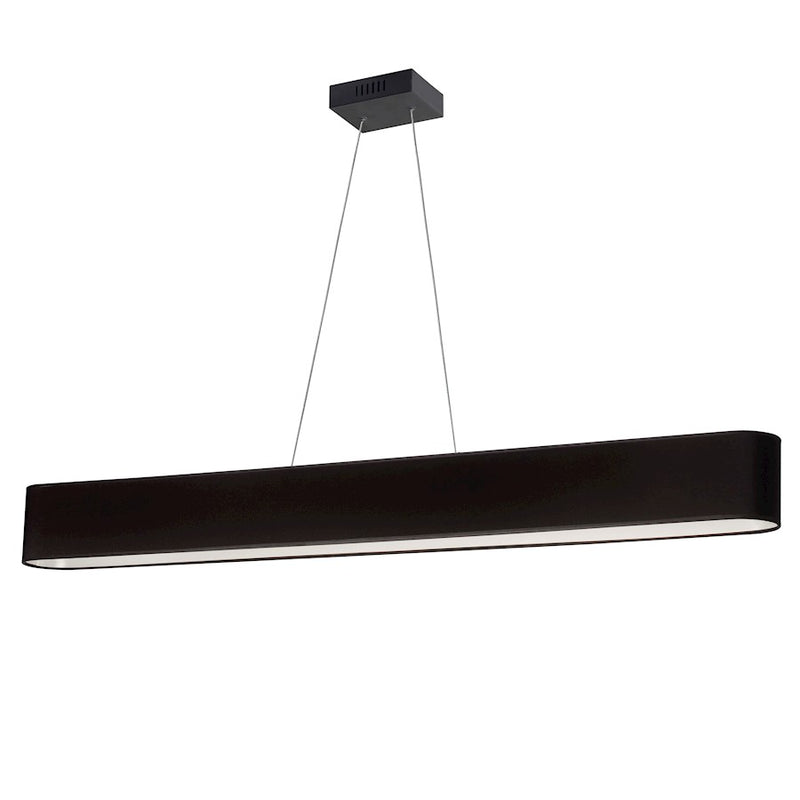 Dainolite Aubrey 51in 1-Light Pendant | Modern Matte Black and Black Fabric | Kitchen Island & Dining Room | 4 x 51 x 5 in | Model AUB-R5030HP-MB-797