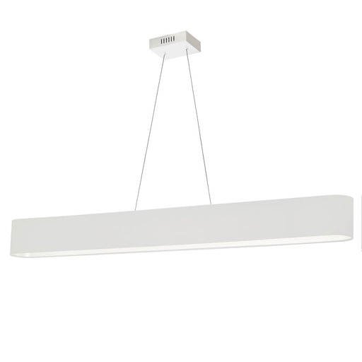 Dainolite Aubrey 51in 1-Light Horizontal Pendant | Modern Matte White Metal and White Fabric Shade | Kitchen & Dining Room | 4 | Model AUB-R5030HP-MW-790