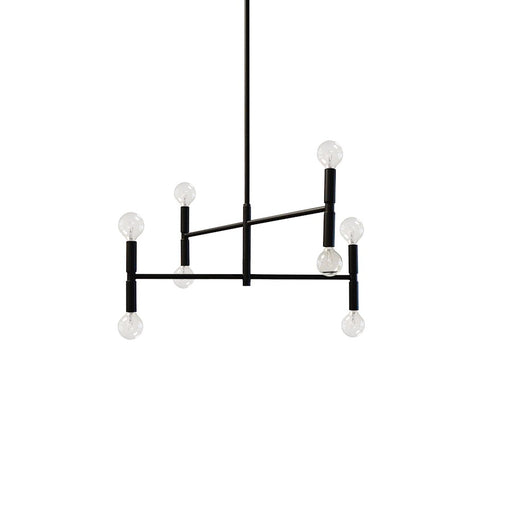 Dainolite Ava 18in 8-Light Chandelier | Modern Matte Black Metal | Dining Room & Living Room | 18 x 18 x 12 in | Model AVA-188C-MB