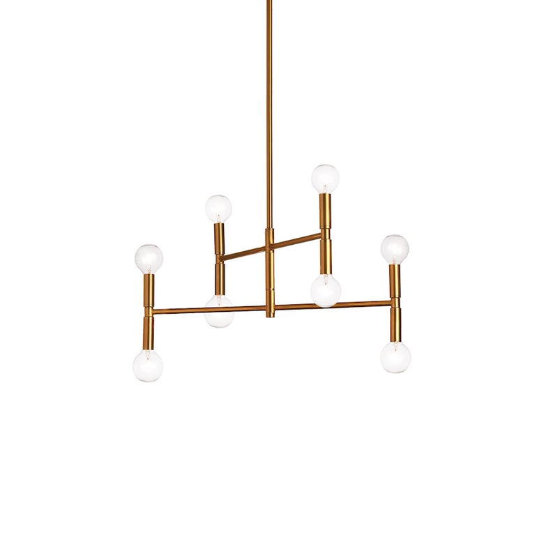 Dainolite Ava 18in 8-Light Chandelier | Modern Vintage Bronze Metal | Dining Room & Living Room | 18 x 18 x 12 in | Model AVA-188C-VB