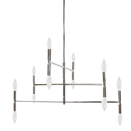 Dainolite Ava 31in 12-Light Chandelier | Polished Chrome and Satin Chrome Metal | Kitchen & Dining Room | 31 x 4 x 13 in | Model AVA-3012C-PC