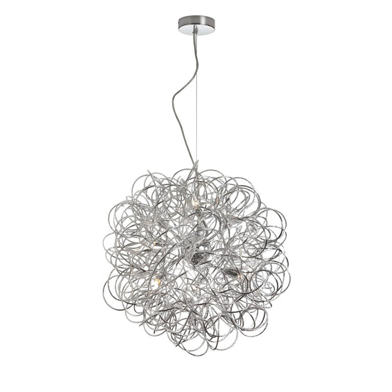 Dainolite Baya 18in 6-Light Pendant | Polished Chrome Aluminum | Kitchen Island & Dining Room | 18 x 18 in | Model BAY-166LP-PC