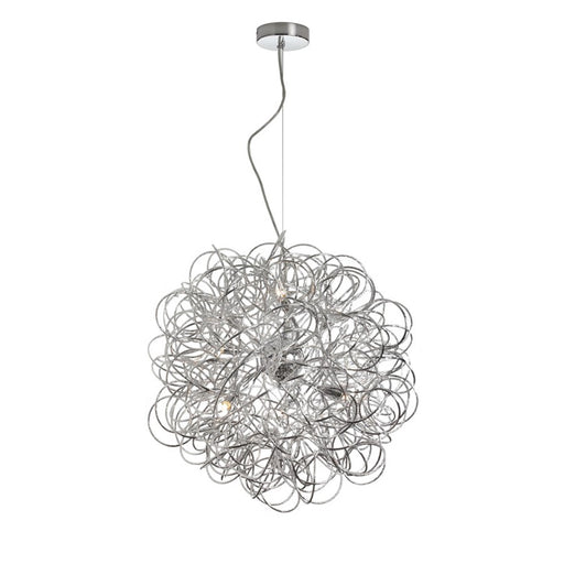 Dainolite Baya 18in 6-Light Pendant | Polished Chrome Aluminum | Kitchen Island & Dining Room | 18 x 18 in | Model BAY-166LP-PC