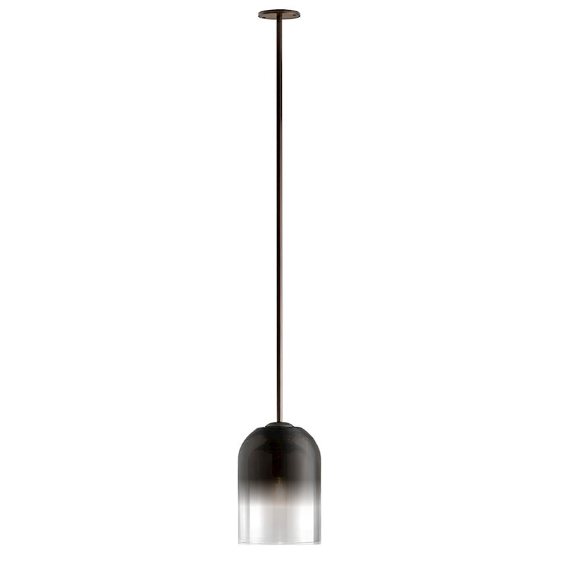 Dainolite Bilboa 7in 1-Light Pendant | Modern Matte Black Metal and Smoke Glass | Kitchen & Dining Room | 6.75 x 6.75 x 10.25 in | Model BIL-71P-MB
