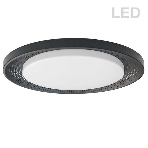 Dainolite Boullier 17in 1-Light Flush Mount | Modern Matte Black and White Acrylic | Bedroom & Hallway | 17 x 17 x 2 in | Model BLL-1730LEDFH-MB