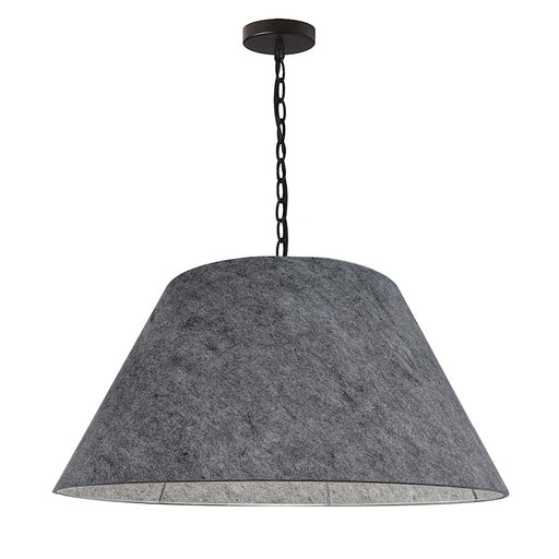 Dainolite Brynn 26in 1-Light Pendant | Transitional Grey Felt and Matte Black Metal | Kitchen Island & Dining Room | Model BRY-L-BK-500