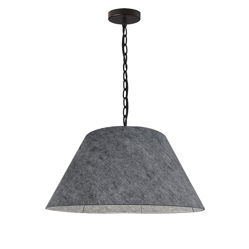 Dainolite Brynn 15in 1-Light Pendant | Transitional Grey Felt and Matte Black Metal | Kitchen Island & Dining Room | 15 x 15 x 10 in | Model BRY-M-BK-500